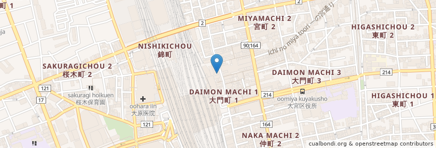 Mapa de ubicacion de サンドラッグ en Japonya, 埼玉県, さいたま市, 大宮区.