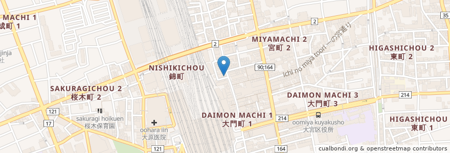 Mapa de ubicacion de 天丼てんや en اليابان, 埼玉県, さいたま市, 大宮区.