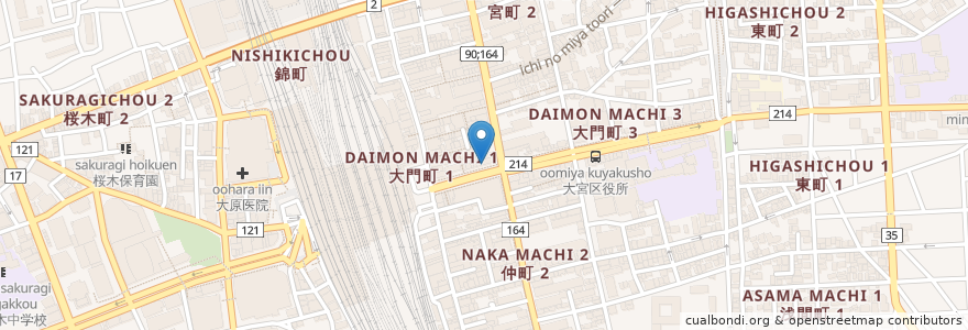 Mapa de ubicacion de 伝説のすた丼 en Japan, Präfektur Saitama, Saitama, 大宮区.
