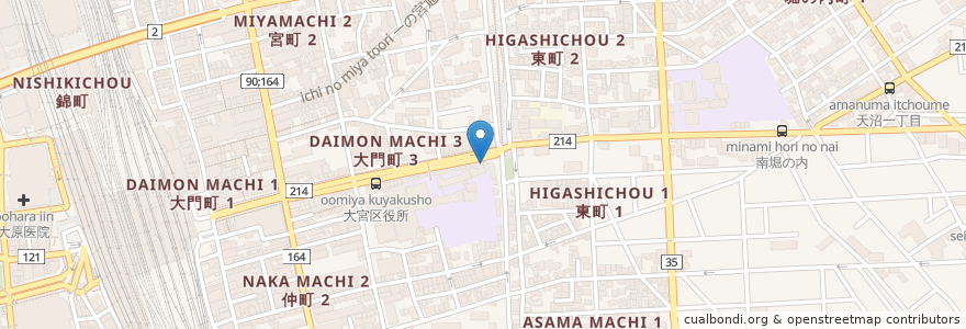 Mapa de ubicacion de ニューラーメンショップ en 일본, 사이타마현, さいたま市, 大宮区.