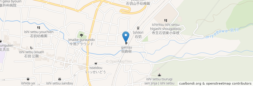 Mapa de ubicacion de 街路樹 en 日本, 大阪府, 東大阪市.
