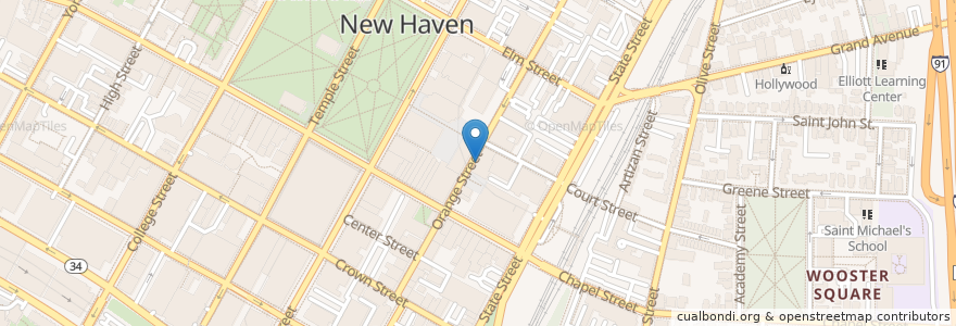 Mapa de ubicacion de Madi & Mia's en Vereinigte Staaten Von Amerika, Connecticut, New Haven County, New Haven.
