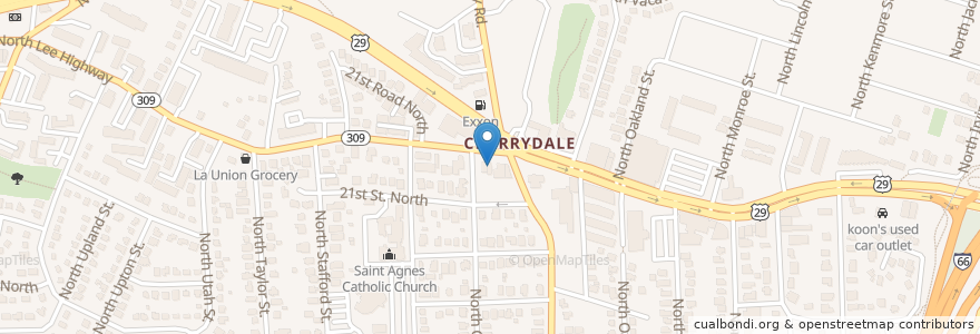 Mapa de ubicacion de Cherrydale Veterinarian en 美利坚合众国/美利堅合眾國, 弗吉尼亚州 / 維吉尼亞州 / 維珍尼亞州, Arlington County, Arlington.