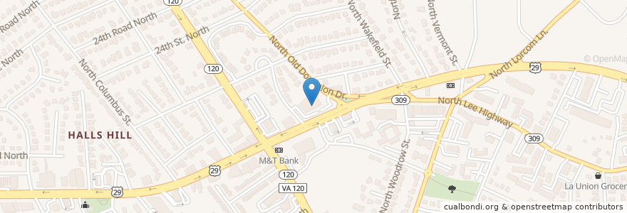 Mapa de ubicacion de CVS Pharmacy en 美利坚合众国/美利堅合眾國, 弗吉尼亚州 / 維吉尼亞州 / 維珍尼亞州, Arlington County, Arlington.