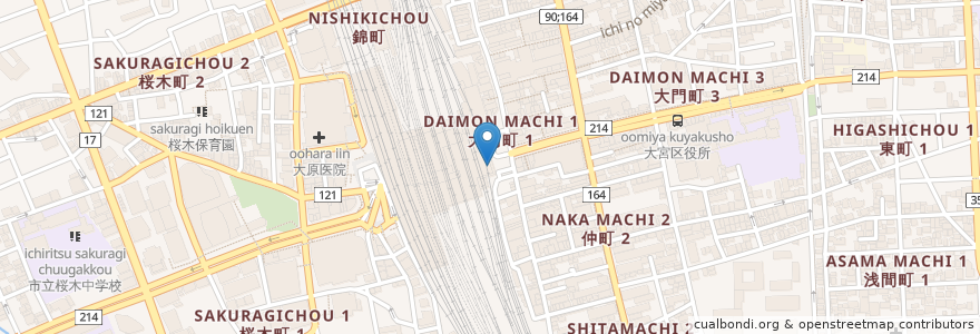 Mapa de ubicacion de 大宮駅東口交番 en 일본, 사이타마현, さいたま市, 大宮区.
