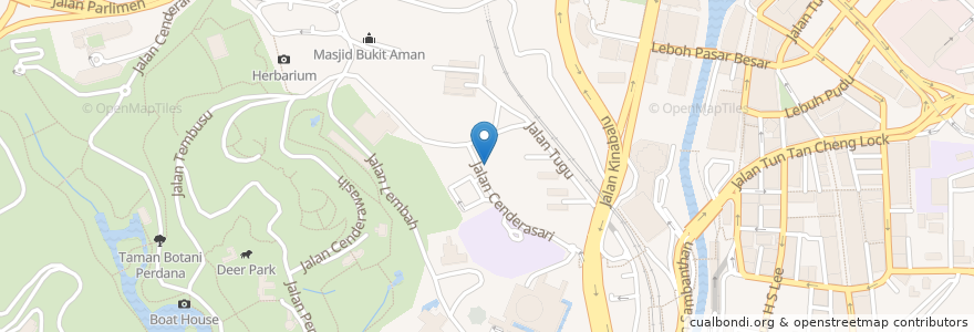 Mapa de ubicacion de Klinik Kesihatan Tanglin en Malezya, Selangor, Kuala Lumpur.
