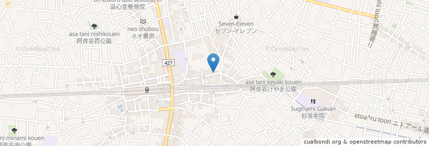 Mapa de ubicacion de ケアラーズカフェ&ダイニング アラジン en 日本, 東京都, 杉並区.