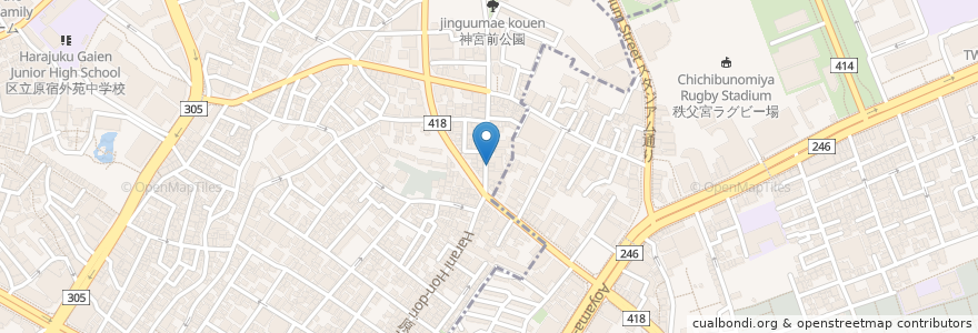Mapa de ubicacion de OSURI en Japonya, 東京都, 渋谷区.