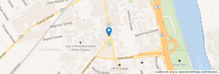 Mapa de ubicacion de Somerset Street at George Street en 미국, 뉴저지, Middlesex County, New Brunswick.