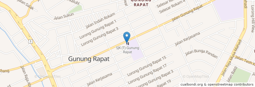 Mapa de ubicacion de SJK (T) Gunung Rapat en Malaysia, Perak.