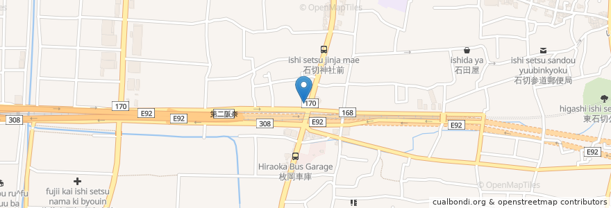 Mapa de ubicacion de ミスタードーナツ en Japonya, 大阪府, 東大阪市.