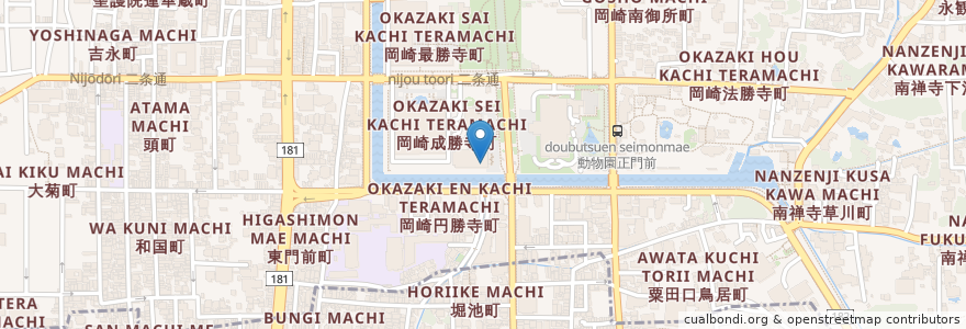Mapa de ubicacion de Cafe de 505 en ژاپن, 京都府, 京都市, 左京区.