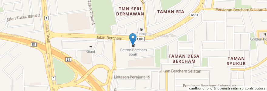 Mapa de ubicacion de Petron Bercham South en Malaisie, Perak.