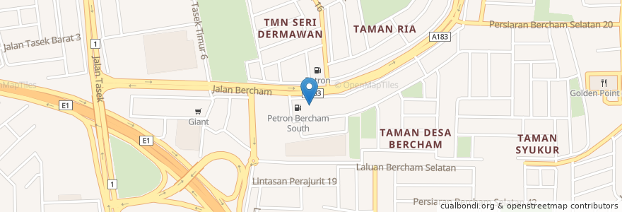 Mapa de ubicacion de Shell Bercham South en Malaysia, Perak.