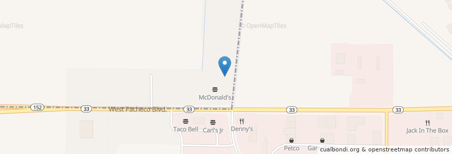 Mapa de ubicacion de AM PM en ایالات متحده آمریکا, کالیفرنیا, Merced County, Los Banos.