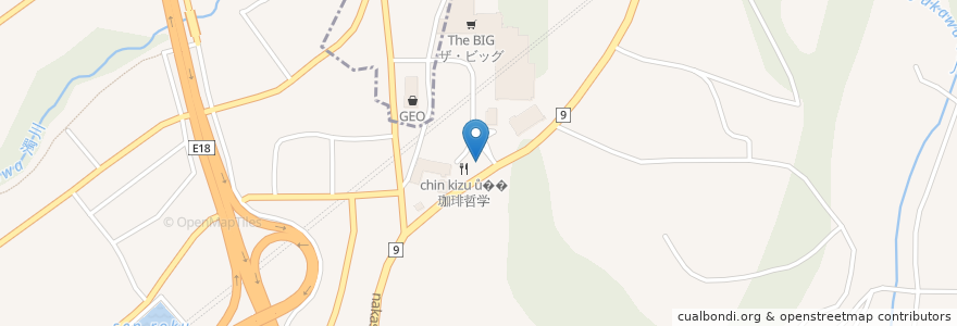 Mapa de ubicacion de 坐忘カフェ en Japan, 長野県, 佐久市.