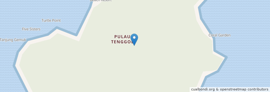 Mapa de ubicacion de Pulau Tenggol en Malaisie, Pulau Tenggol, Terengganu.
