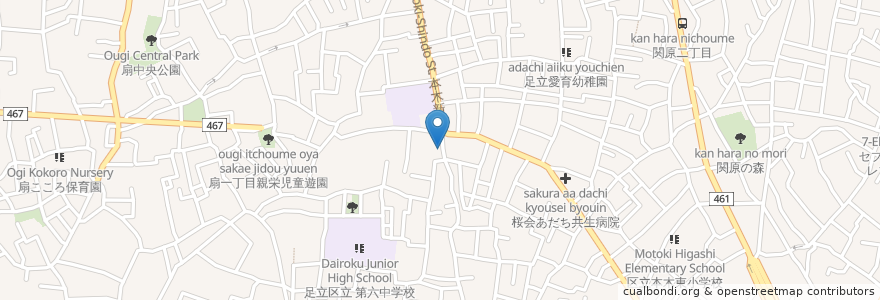 Mapa de ubicacion de リアナ en 日本, 東京都, 足立区.