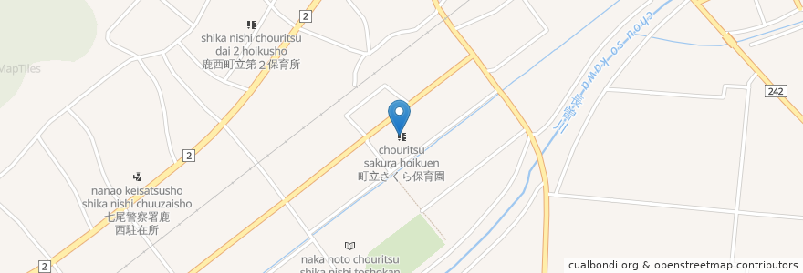 Mapa de ubicacion de 町立さくら保育園 en Japan, Präfektur Ishikawa, 鹿島郡, 中能登町.
