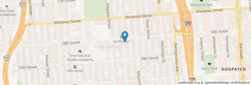 Mapa de ubicacion de Papito en 美利坚合众国/美利堅合眾國, 加利福尼亚州/加利福尼亞州, 旧金山市县/三藩市市縣/舊金山市郡, 旧金山.