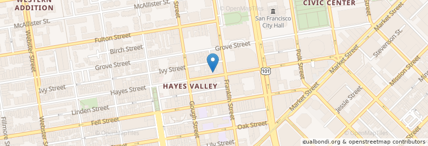 Mapa de ubicacion de Hayes Street Grill en United States, California, San Francisco City And County, San Francisco.