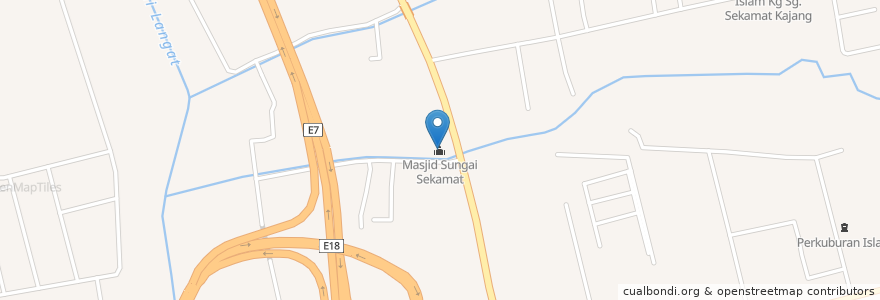 Mapa de ubicacion de Masjid Sungai Sekamat en Malaysia, Selangor, Majlis Perbandaran Kajang.