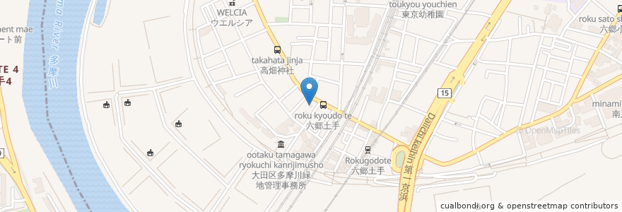 Mapa de ubicacion de 多摩川 歯科クリニック en اليابان, 東京都, 大田区.
