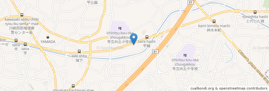 Mapa de ubicacion de サンドラッグ en 일본, 가나가와현, 川崎市, 宮前区.