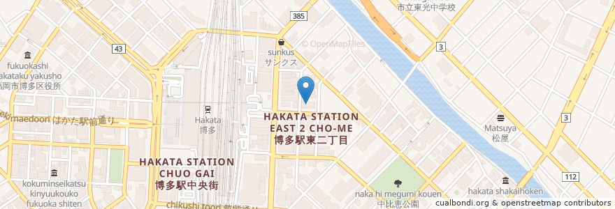 Mapa de ubicacion de 丸海屋 en Japón, Prefectura De Fukuoka, 福岡市, 博多区.