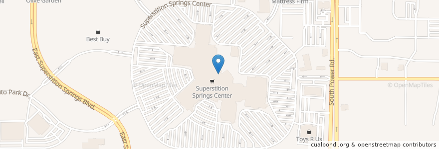 Mapa de ubicacion de Subway en Vereinigte Staaten Von Amerika, Arizona, Maricopa County, Mesa.