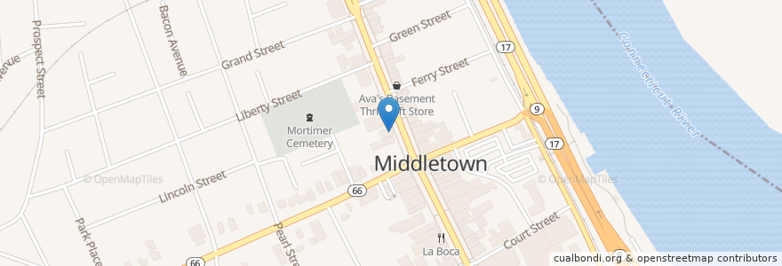 Mapa de ubicacion de Lan Chi en 미국, 코네티컷, Middlesex County, Middletown.