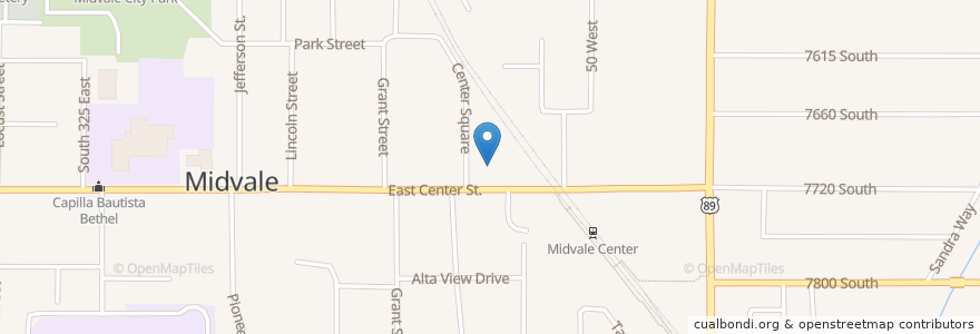 Mapa de ubicacion de Joe Morley's en الولايات المتّحدة الأمريكيّة, يوتا, Salt Lake County, Midvale.