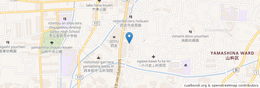 Mapa de ubicacion de ユタカ薬局 en Jepun, 京都府, 京都市, 山科区.
