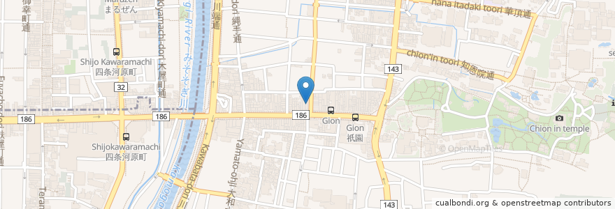 Mapa de ubicacion de マハラジャ en اليابان, 京都府, 京都市, 東山区.