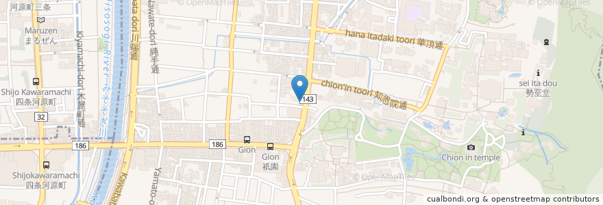 Mapa de ubicacion de たきの en ژاپن, 京都府, 京都市, 東山区.
