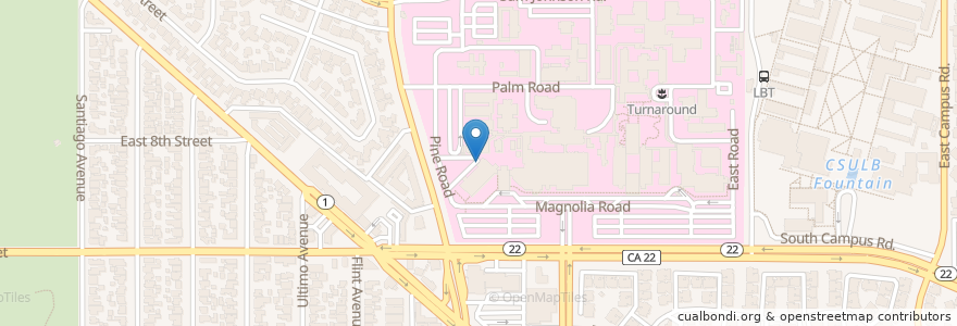 Mapa de ubicacion de Emergency Room entrance en Estados Unidos Da América, Califórnia, Los Angeles County, Long Beach.