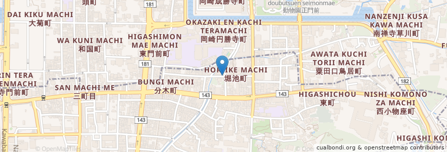 Mapa de ubicacion de 地蔵尊 en Japan, Präfektur Kyōto, 京都市.
