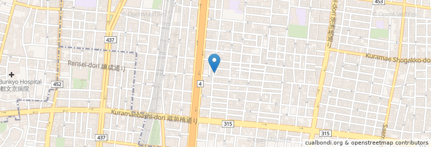 Mapa de ubicacion de 台東三郵便局 en Japan, Tokio, 台東区.