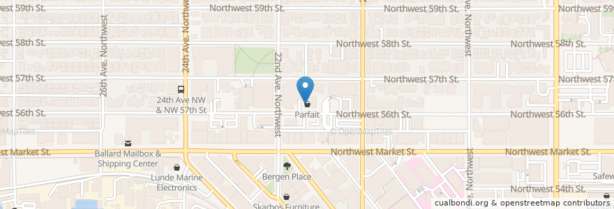 Mapa de ubicacion de Parfait en Estados Unidos De América, Washington, King County, Seattle.