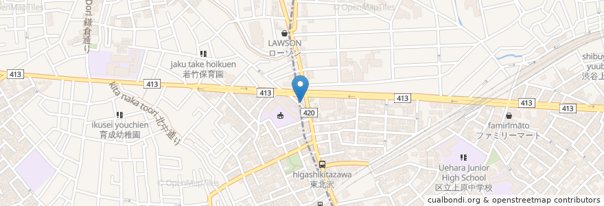 Mapa de ubicacion de カジュアルダイニングY en Japonya, 東京都, 世田谷区, 渋谷区.