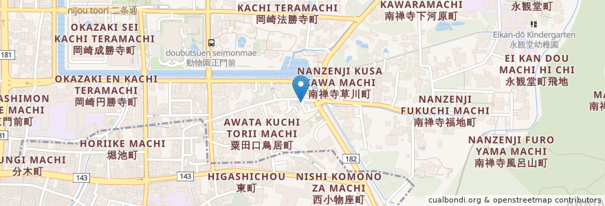 Mapa de ubicacion de 入口（entrance） en Japonya, 京都府, 京都市, 左京区.