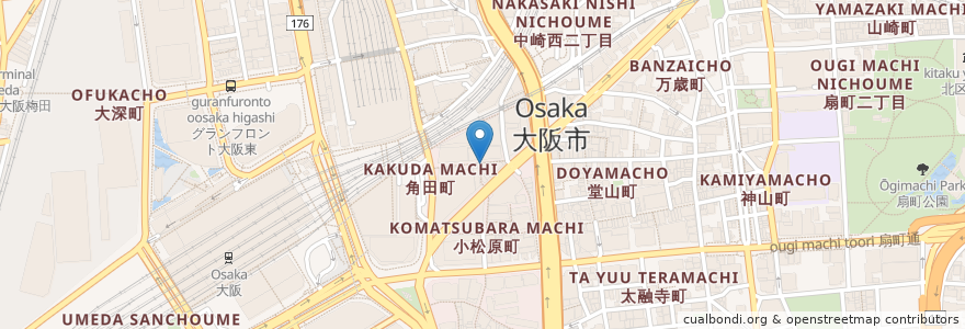 Mapa de ubicacion de コスコクレープ en ژاپن, 大阪府, 大阪市, 北区.