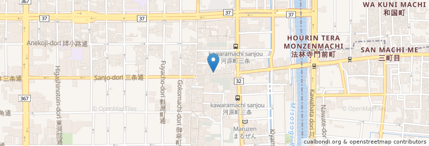 Mapa de ubicacion de Katsukura, Sanjohonten en Japan, 京都府, Kioto, 中京区.