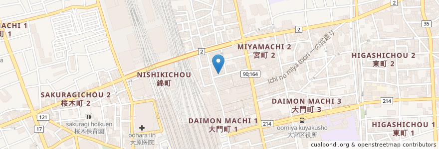 Mapa de ubicacion de つけめん蕾 en اليابان, 埼玉県, さいたま市, 大宮区.