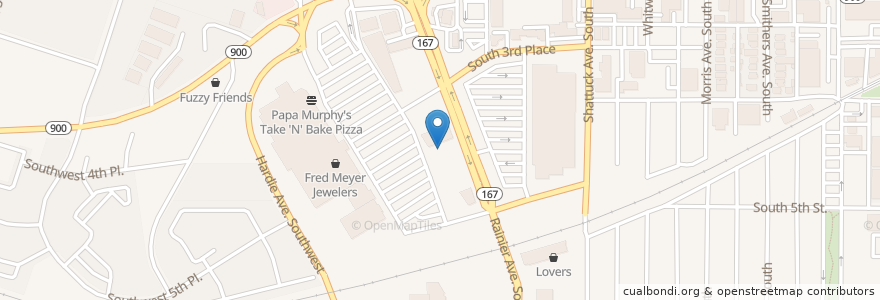 Mapa de ubicacion de Jimmy John's en United States, Washington, King County, Renton.
