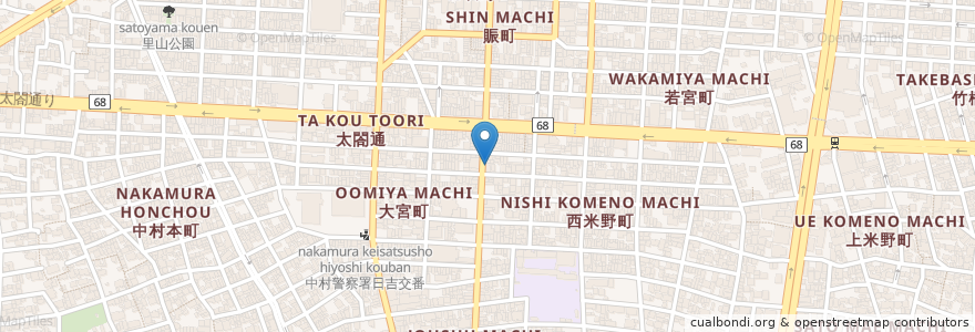 Mapa de ubicacion de 大門うどん en 日本, 愛知県, 名古屋市, 中村区.