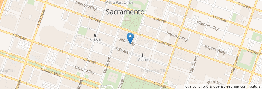 Mapa de ubicacion de Bud's Buffet en United States, California, Sacramento County, Sacramento.
