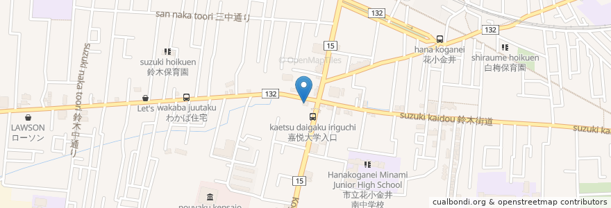 Mapa de ubicacion de ジョリーパスタ 花小金井店 en Japan, 東京都, 小平市.