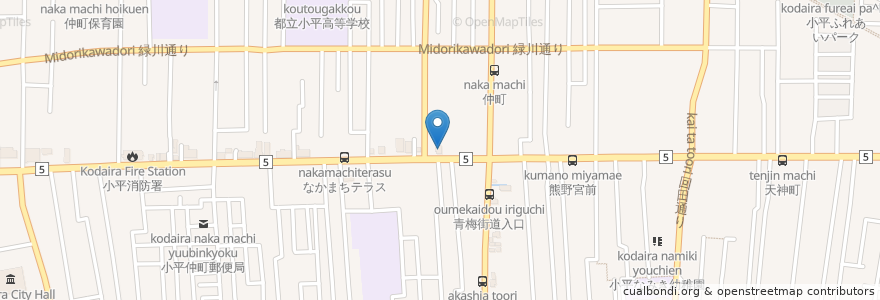 Mapa de ubicacion de 山田うどん en 日本, 東京都, 小平市.