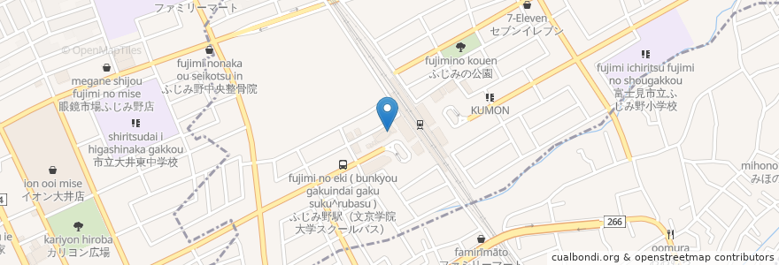Mapa de ubicacion de ミスタードーナツ en 日本, 埼玉県, 富士見市.